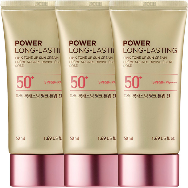 더페이스샵 파워 롱래스팅 핑크 톤업 선로션 SPF50+ PA++++, 50ml, 3개