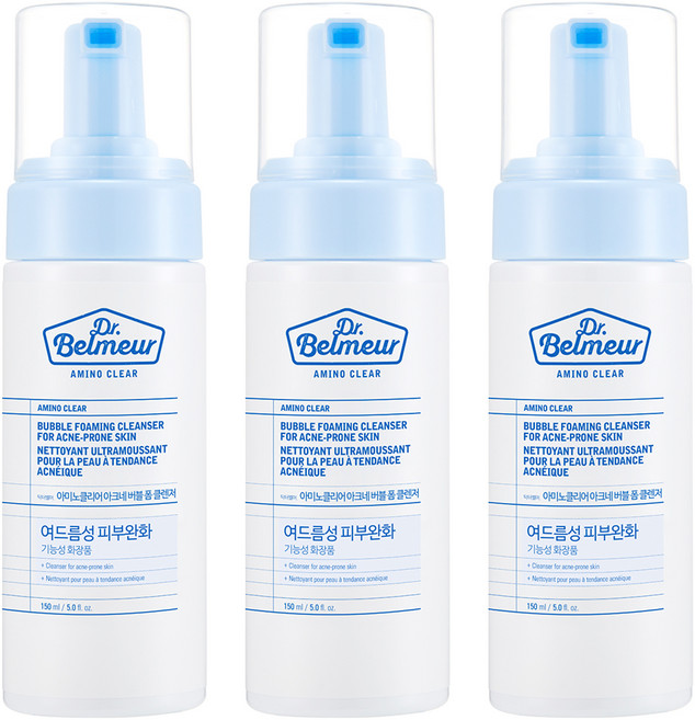 더페이스샵 닥터벨머 아미노클리어 아크네 버블 폼 클렌저, 150ml, 3개