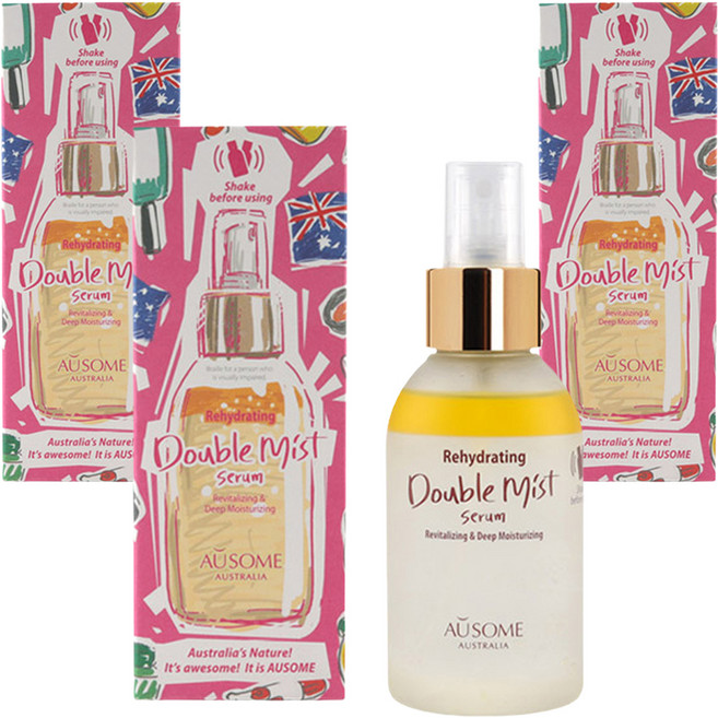 오우썸 리하이드레이팅 더블 미스트 세럼, 120ml, 3개