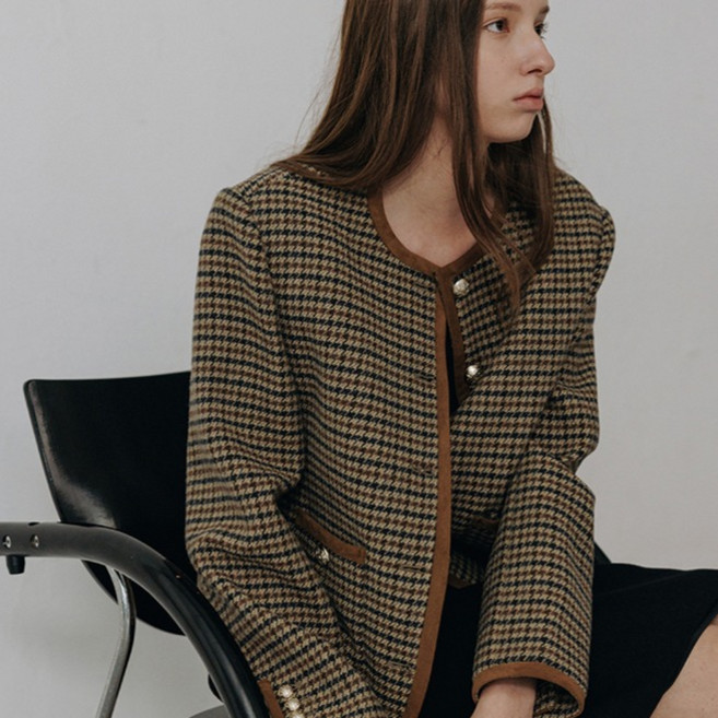 Dunst 女款經典粗花呢羊毛夾克