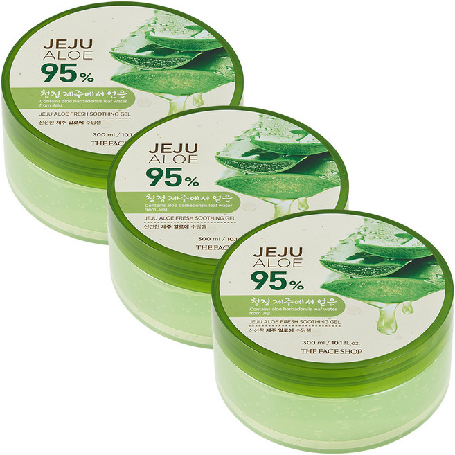 더페이스샵 신선한 제주 알로에 수딩젤, 300ml, 3개