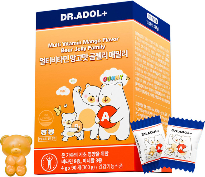 닥터아돌 멀티비타민 망고맛 곰젤리 패밀리, 90정, 1개