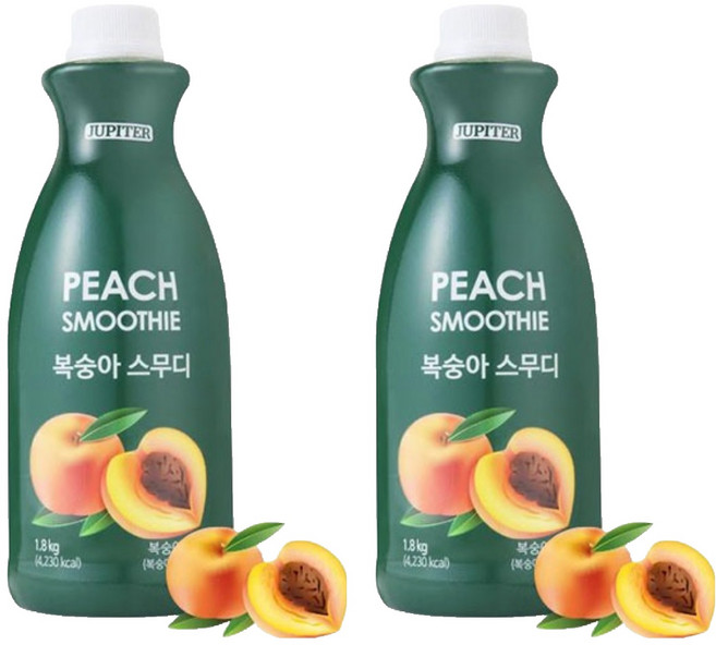 쥬피터 복숭아 스무디 음료베이스, 1.8kg, 2개