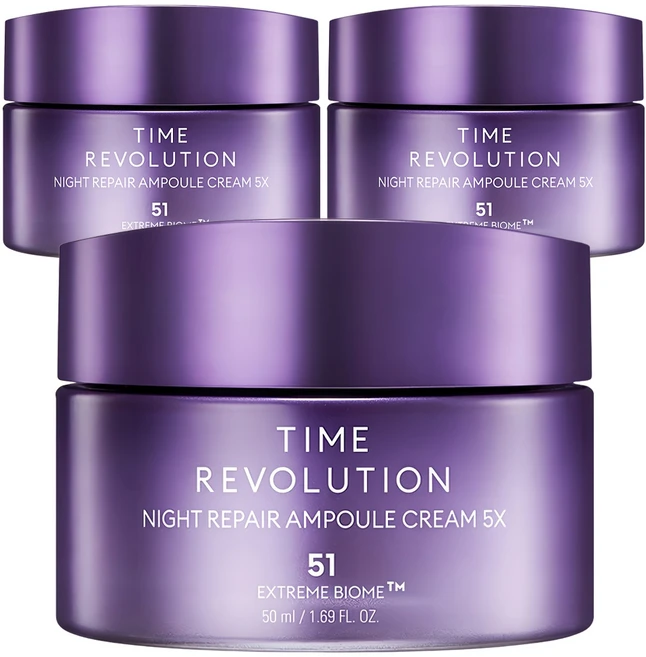 미샤 타임 레볼루션 나이트 리페어 앰플 크림 5X, 50ml, 3개 - 쿠팡