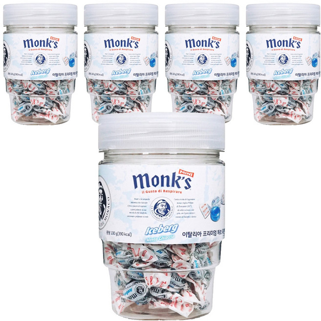 Monks 아이스버그 캔디, 100g, 5개