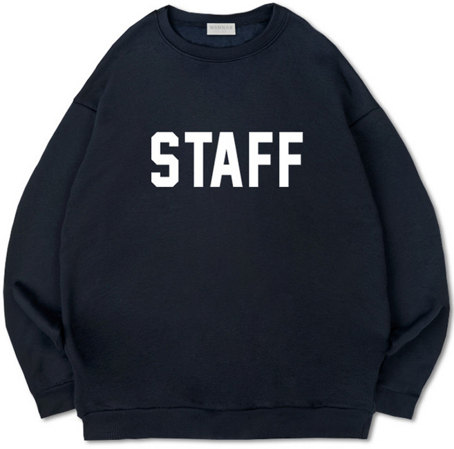 Wannabe Staff 寬鬆版型刷毛大學T