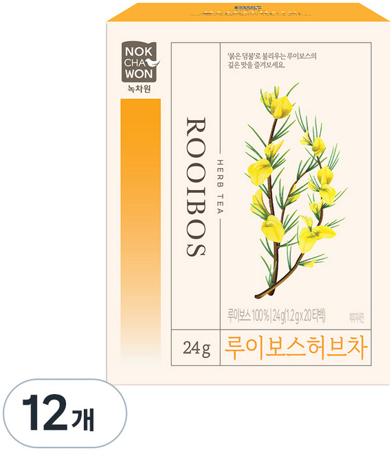 녹차원 루이보스 허브차, 1.2g, 20개입, 12개