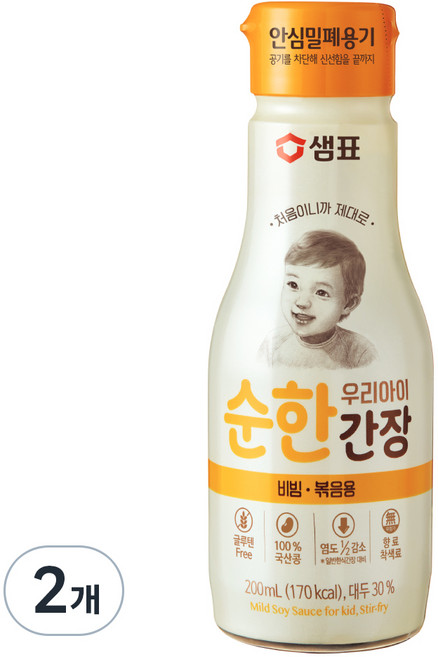 샘표 우리 아이 순한 간장 비빔 볶음용, 2개, 200ml