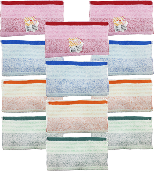 ONE&ONE 慶峯棉業 台灣製漸層柔舒加厚毛巾 74 x 33cm, 12條