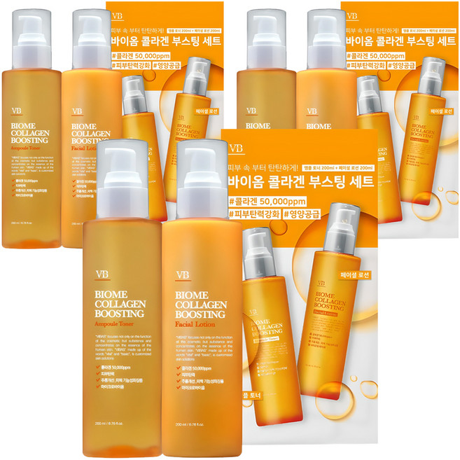 비바스 바이옴 콜라겐부스팅 탄력스킨 200ml + 로션 200ml 세트, 3세트
