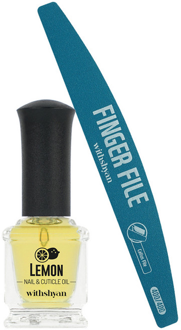 위드샨 굳은살 제거 네일 세트, 레몬오일 + 핑거파일, 1세트