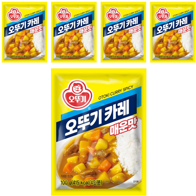 오뚜기 카레 매운맛 과립형, 100g, 5개