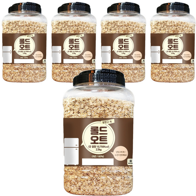 냉장고 쏙 롤드 오트, 2.5kg, 5개