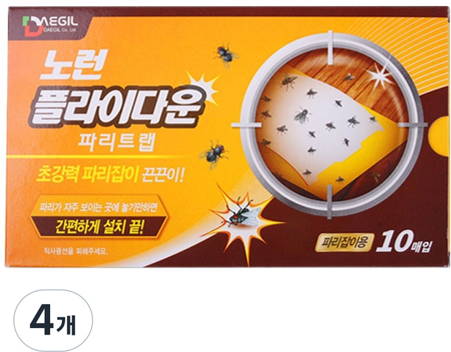 노런 플라이다운 초강력 파리잡이 끈끈이 10p, 20g, 4개