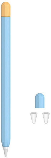 라이노핏 파스텔 투톤 애플펜슬 케이스 프로 2세대 공용 + 여분 뚜껑 + 펜촉 보호캡 2p, 스카이블루, 1세트