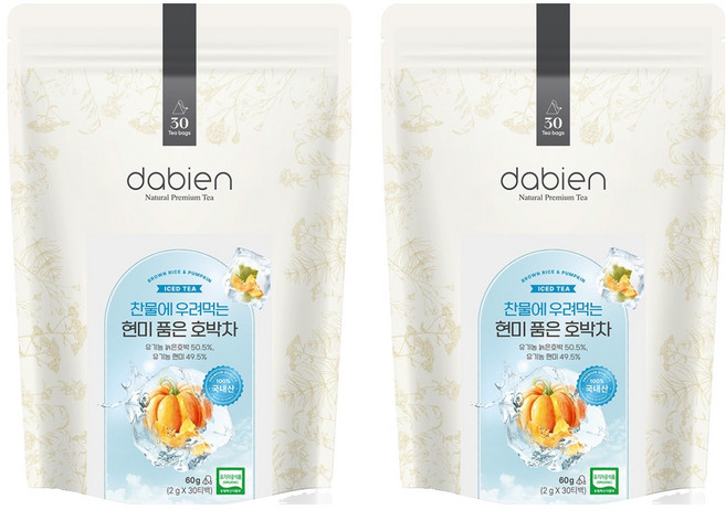 다비앙 찬물에 우려먹는 현미 품은 호박차 삼각티백, 2g, 30개입, 2개