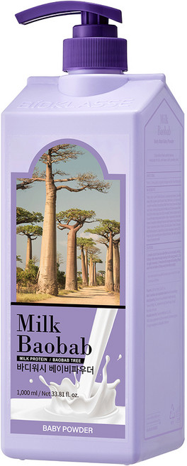 밀크바오밥 바디워시 베이비파우더 향, 1L, 1개