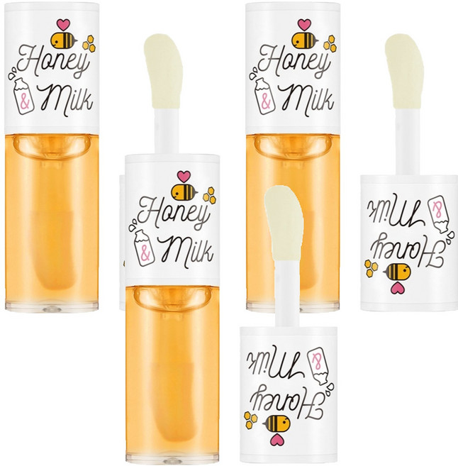 어퓨 허니앤밀크 립 오일 립밤, 밀크향, 5g, 3개