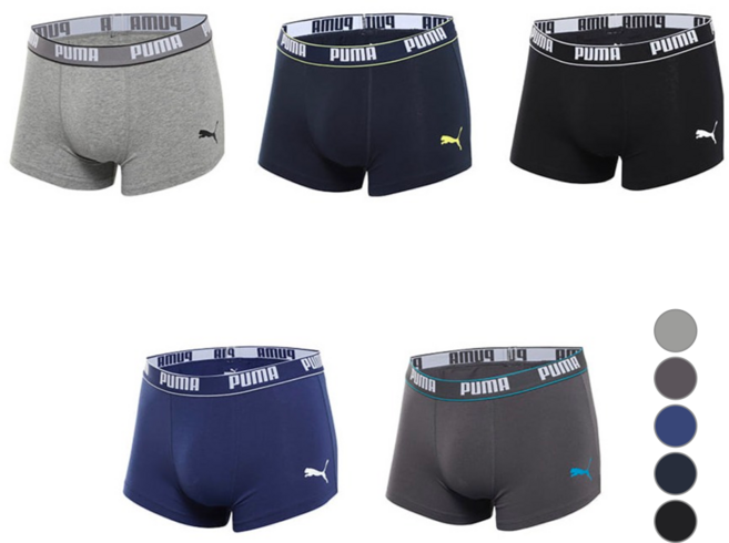 푸마바디웨어 남성용 면스판 드로즈 팬티 5종 세트