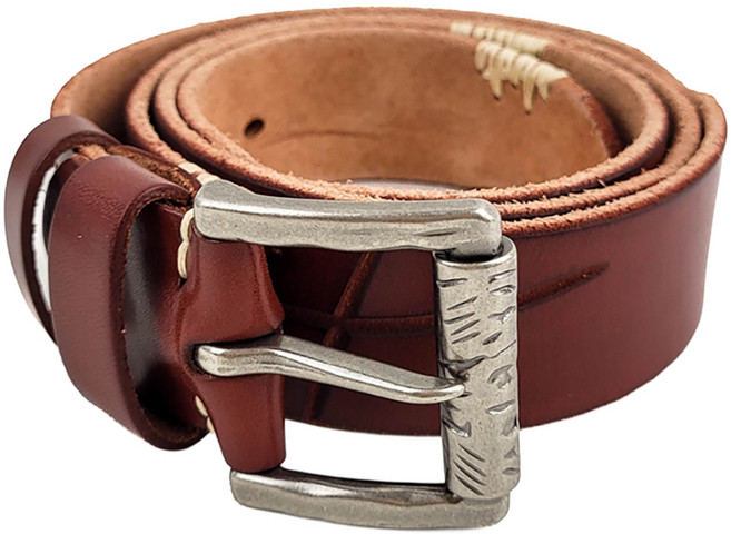 真皮頭層牛皮做舊疤痕男士針釦皮帶 LL126