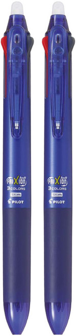 프릭션 파이롯트 볼 슬림 3색 볼펜 0.5mm, 블루, 2개