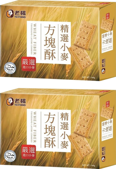 老楊 方塊酥 精選小麥, 144g, 2盒