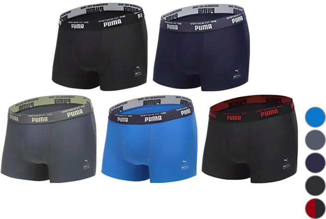 푸마바디웨어 빅사이즈 포함 남성용 라이트컷 드로즈 팬티 5종 세트