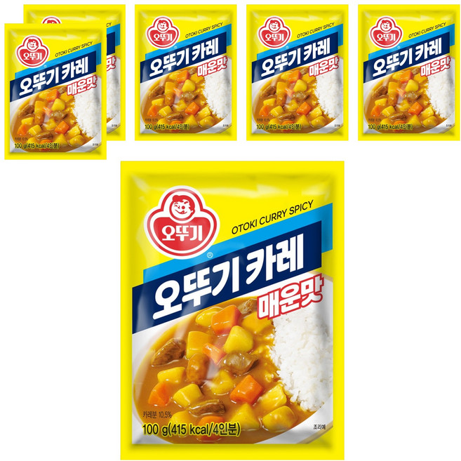 오뚜기 카레 매운맛 과립형, 100g, 6개