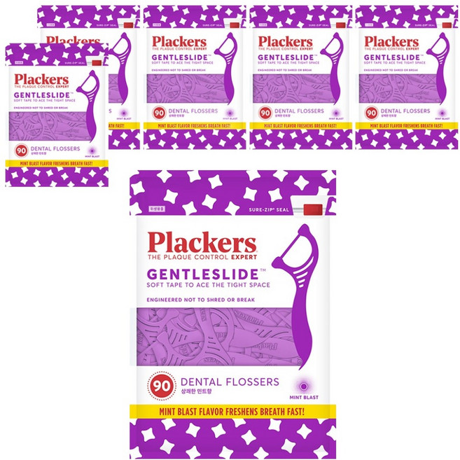 플랙커스 젠틀 슬라이드 치실, 8.5cm, 90개입, 6개