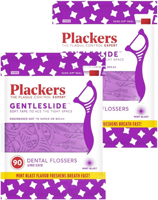 플랙커스 젠틀 슬라이드 치실, 8.5cm, 90개입, 2개