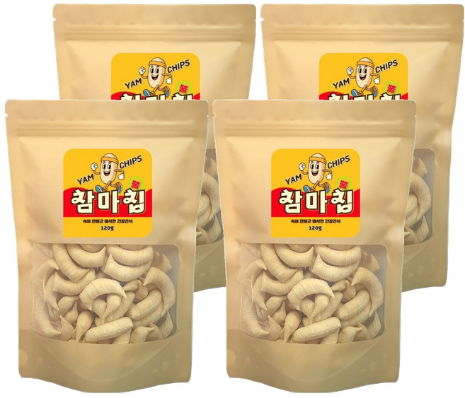 오꼬밀 바삭하고 고소한 뿔 참마칩, 4개, 120g