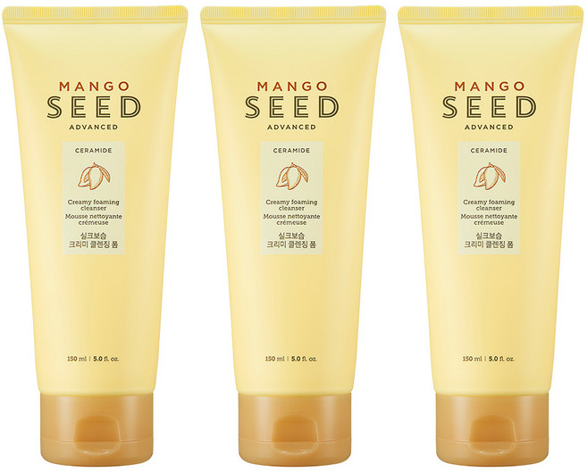 더페이스샵 망고 씨드 실크 보습 크리미 클렌징 폼, 150ml, 3개