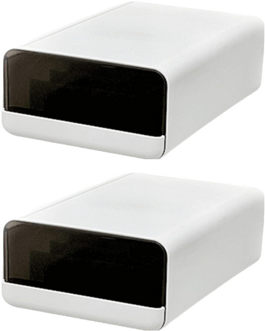 데미무드 이클립 적층식 칸칸이 서랍형 속옷정리함 10칸, 반투명 블랙, 2개