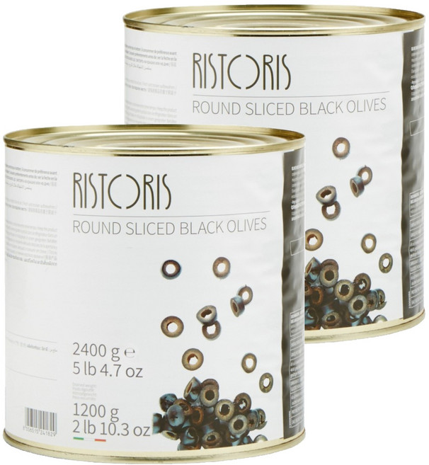 리스토리스 라운드 슬라이스 블랙 올리브, 2.4kg, 2개