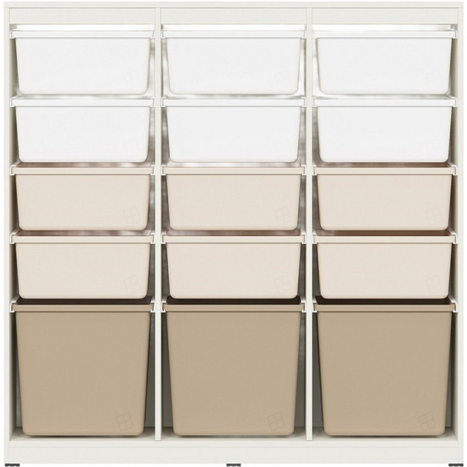 한샘 샘키즈 수납장 1305 브라운 방문설치, 몸통(크림화이트), 박스(화이트+베이지+브라운), 5단