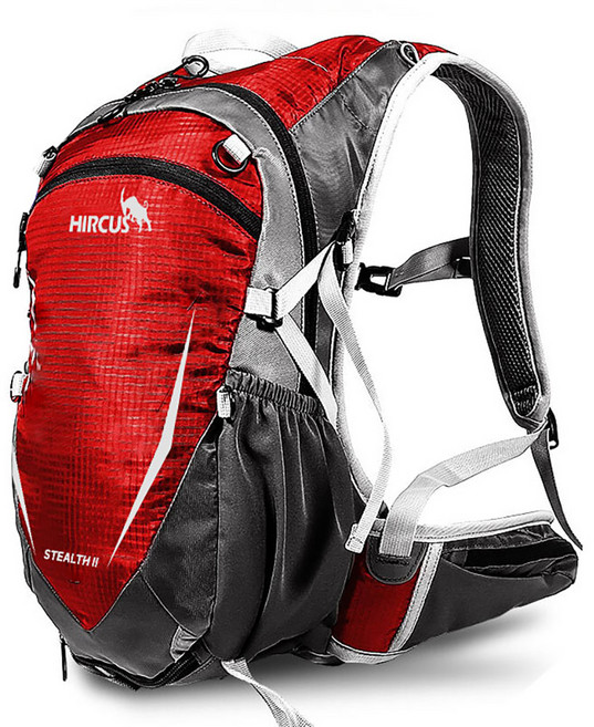 히르커스 스텔스 II 자전거배낭 + 레인커버 + 헬멧 메쉬망 세트, 레드, 1개