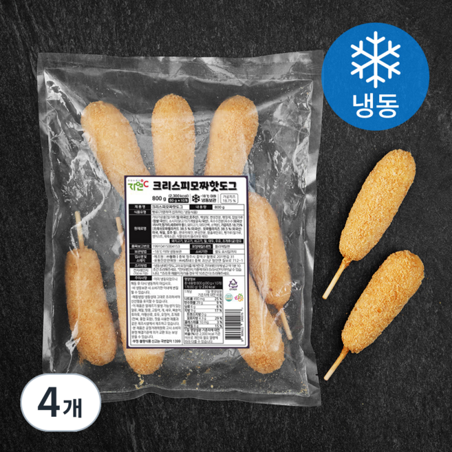 자연도씨 크리스피 모짜 핫도그 (냉동), 80g, 10개입, 4개