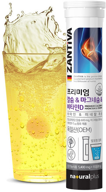 내츄럴플러스 잔티바 프리미엄 칼슘 마그네슘 비타민D 81g, 15정, 1개