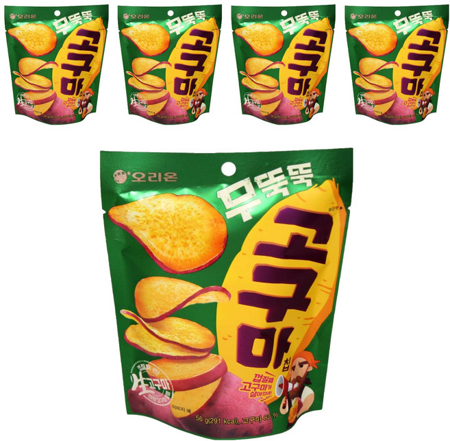 오리온 무뚝뚝 고구마칩, 56g, 5개