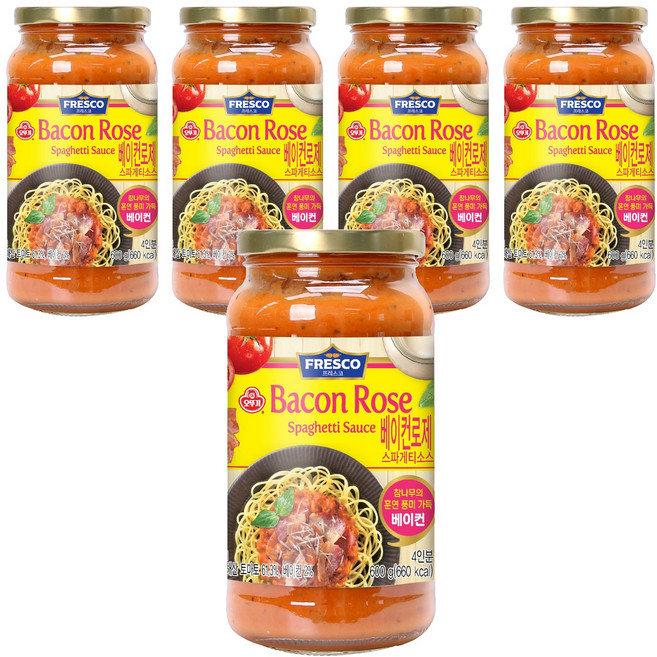 프레스코 베이컨로제 스파게티 소스, 600g, 5개