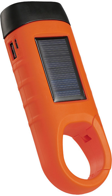 Chill Outdoor 手搖太陽能手電筒, 橘色, 1個
