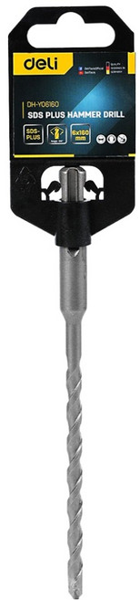 델리 툴즈 SDS Plus 텅스텐 스틸 다용도 해머 드릴 지름 6mm x 160mm 실버 EDH-Y06160, 1개