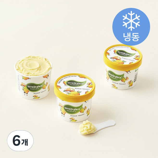 떼르드글라스 유기농 인증 컵 아이스밀크 망고요거트 (냉동), 90ml, 1개입, 6개