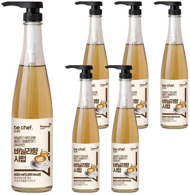 비셰프 바닐라향시럽, 500ml, 6개