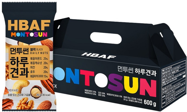 바프 먼투썬 하루견과 블랙 600g, 1세트