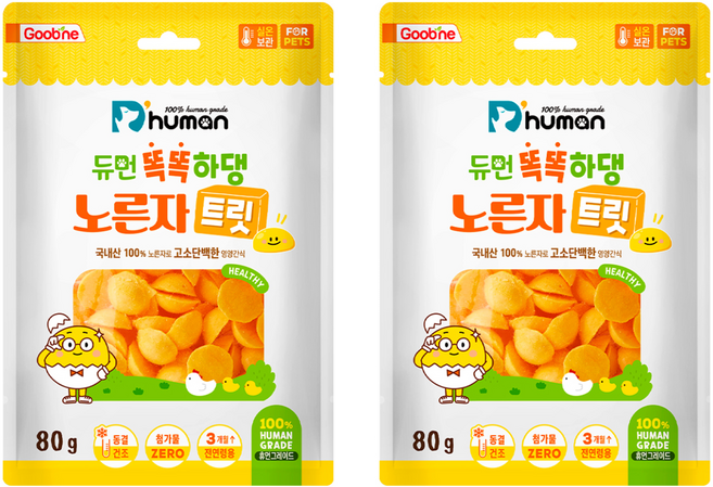 듀먼 반려동물 똑똑하댕 노른자트릿 간식, 노른자, 80g, 2개