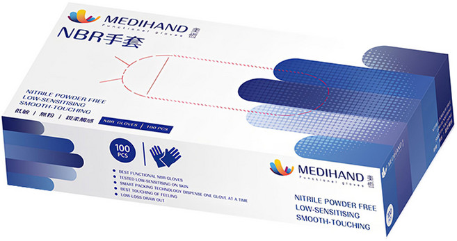 MEDIHAND 美恆 NBR 絲緞手套 100入 適合敏感肌膚 支援手機觸控操作, S, 深藍色, 1盒