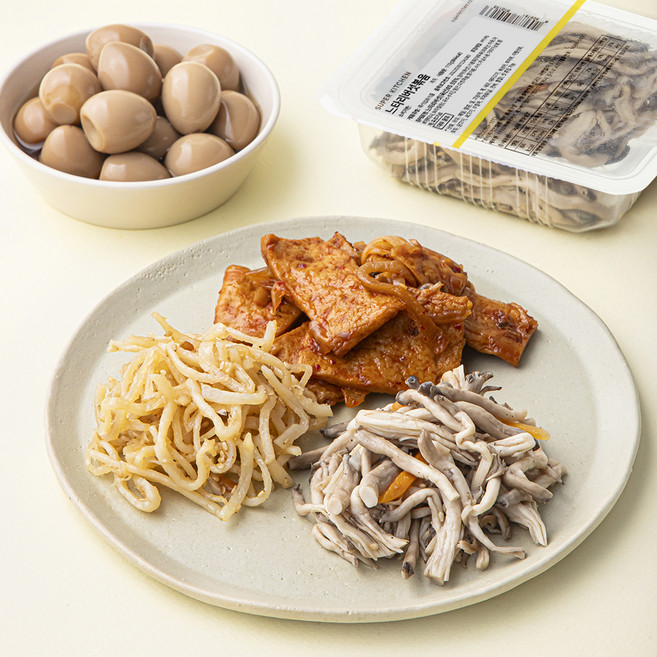 슈퍼키친 바로만든 도시락반찬 메추리알 장조림 230g + 진미채간장볶음 70g + 느타리버섯볶음 110g + 매운어묵볶음 120g 세트, 530g, 1세트