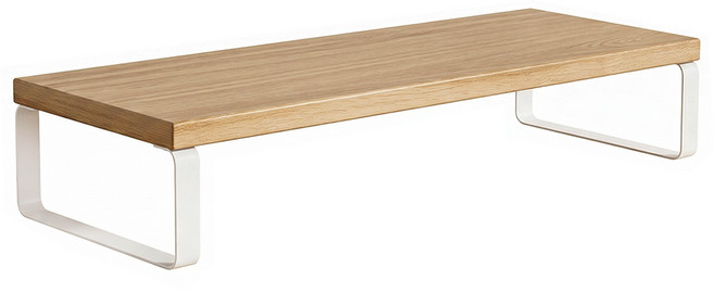 加高電腦營幕架 電腦增高架 螢幕增高架 鍵盤收納架 辦公桌面收納架 50 x 20 x 16.5cm, 1入, 原木板白架