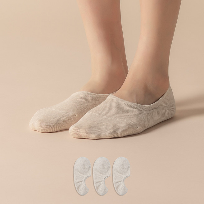 삭피엔스 여성용 절대 벗겨지지 않는 앞코보강 NO 빵꾸 페이크삭스 3켤레 1세트